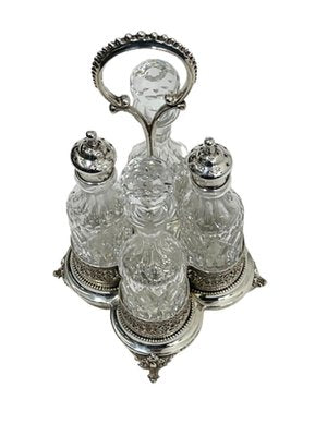 Crystal and Silver Cruet Set by Topazio, Set of 5-UCH-1308888