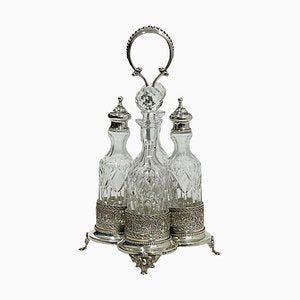 Crystal and Silver Cruet Set by Topazio, Set of 5-UCH-1308888