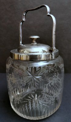 Crystal and Silver-Plated Ice Bucket with Lid from Mappin & Brothers-QRS-1151203