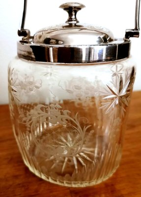 Crystal and Silver-Plated Ice Bucket with Lid from Mappin & Brothers-QRS-1151203