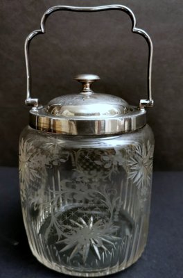 Crystal and Silver-Plated Ice Bucket with Lid from Mappin & Brothers-QRS-1151203