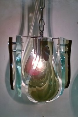 Crystal Art Glass Pendant Lamp, 1970s-EI-159553