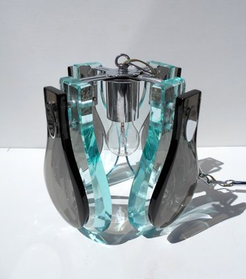 Crystal Art Glass Pendant Lamp, 1970s-EI-159553