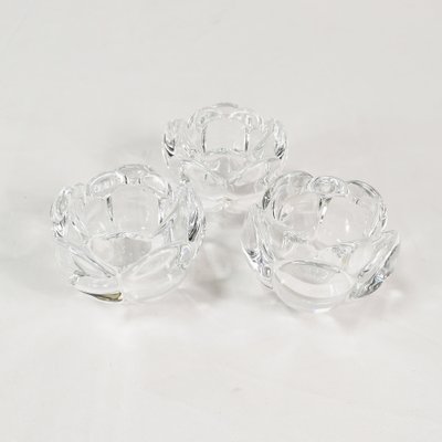 Crystal Candlesticks from Royal Copenhagen, Denmark, 1980s, Set of 3-ZTG-1756526