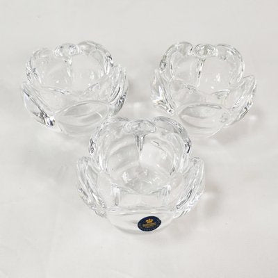 Crystal Candlesticks from Royal Copenhagen, Denmark, 1980s, Set of 3-ZTG-1756526