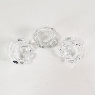 Crystal Candlesticks from Royal Copenhagen, Denmark, 1980s, Set of 3-ZTG-1756526