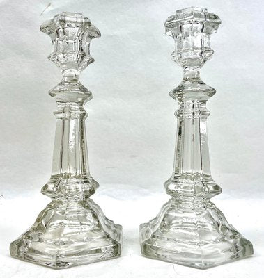 Crystal Candlesticks from Val Saint Lambert, Belgium, 1900s, Set of 2-MJY-1769406