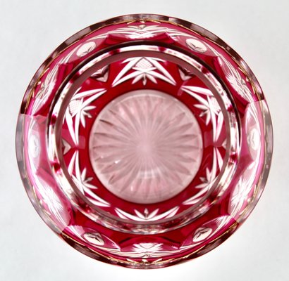 Crystal Cut-to-Clear Pique Fleurs Vase with Grille from Val Saint Lambert-MJY-1148835