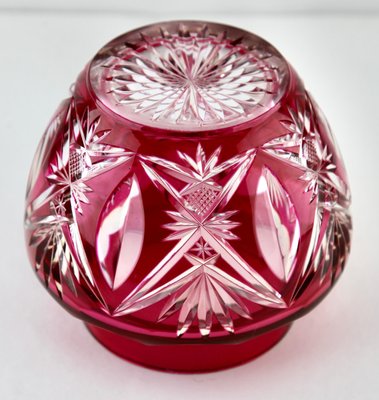 Crystal Cut-to-Clear Pique Fleurs Vase with Grille from Val Saint Lambert-MJY-1148835