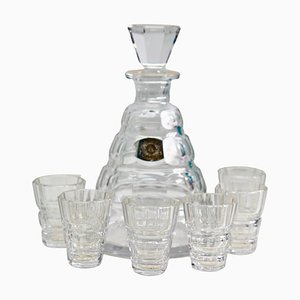 Crystal Decanter by Charles Graffart for Val Saint Lambert, 1950s, Set of 7-MJY-1361669