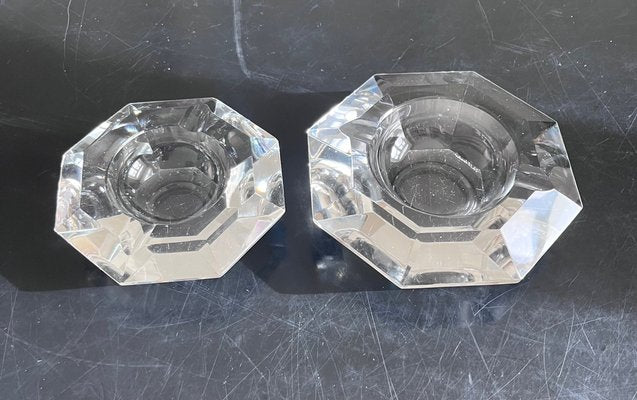 Crystal Diamond Ashtrays from Val Saint Lambert, 1970s, Set of 2-AVC-1452770