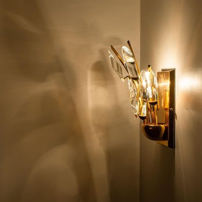 Crystal Gilded Brass Sconces from Stillkronen, 1975-VDW-1776410