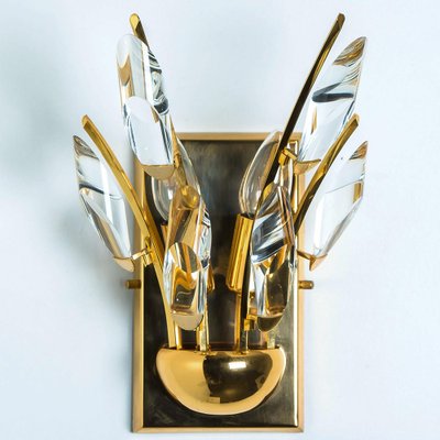 Crystal Gilded Brass Sconces from Stillkronen, 1975-VDW-1776410