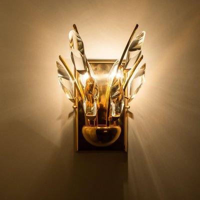 Crystal Gilded Brass Sconces from Stillkronen, 1975-VDW-1776410