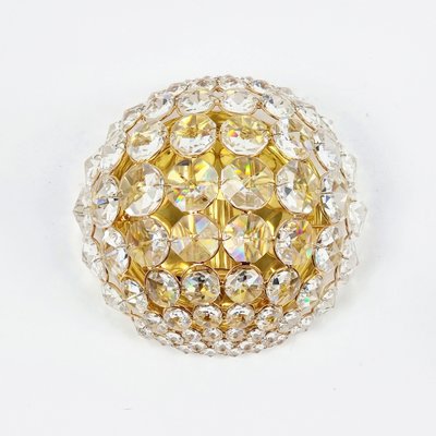 Crystal & Gilt Brass Flush Mount from Palwa, Germany, 1970s-BMM-1727812