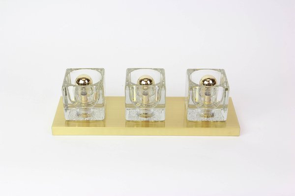 Crystal, Glass and Brass Wall Sconces from Peill & Putzler, Germany, Set of 2-UGR-1085963