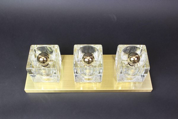 Crystal, Glass and Brass Wall Sconces from Peill & Putzler, Germany, Set of 2-UGR-1085963