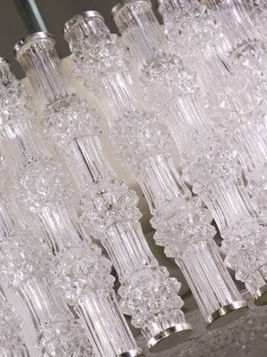 Crystal Glass and Chrome Drum Pendant Lamp by J. T. Kalmar for Kalmar, 1960s-DEK-546799