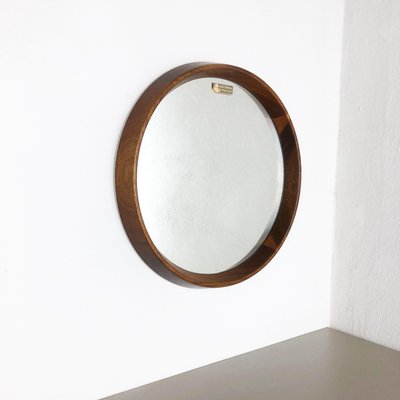 Crystal Glass and Oak Wood Mirror from Luxus Vittsjö, 1960s-QZ-1158056