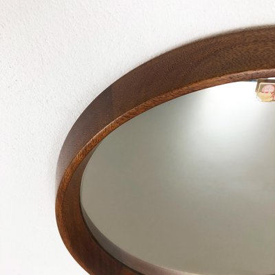 Crystal Glass and Oak Wood Mirror from Luxus Vittsjö, 1960s-QZ-1158056