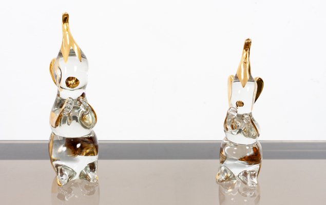 Crystal Glass Elephants from Murano, 1950s, Set of 2-GCG-722815