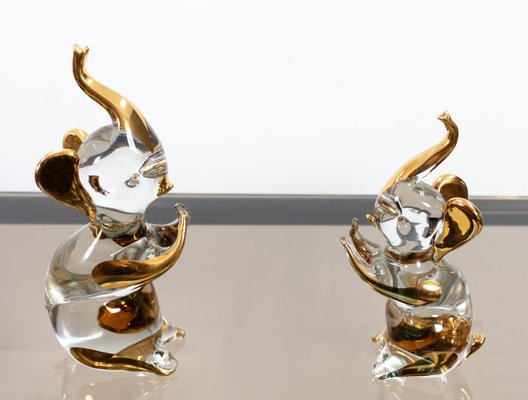 Crystal Glass Elephants from Murano, 1950s, Set of 2-GCG-722815