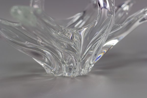 Crystal Glass Fruit Bowl or Centerpiece from Art Vannes, France, 1960s-KEG-1010631