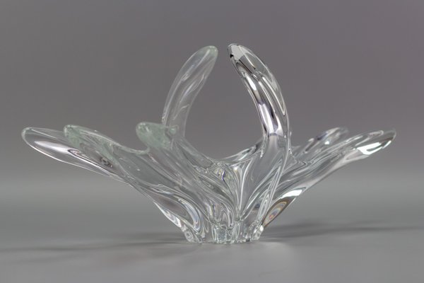 Crystal Glass Fruit Bowl or Centerpiece from Art Vannes, France, 1960s-KEG-1010631