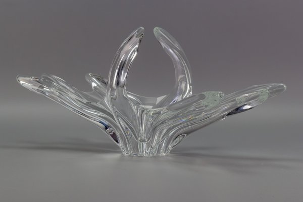 Crystal Glass Fruit Bowl or Centerpiece from Art Vannes, France, 1960s-KEG-1010631