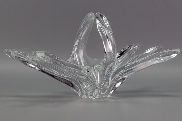 Crystal Glass Fruit Bowl or Centerpiece from Art Vannes, France, 1960s-KEG-1010631