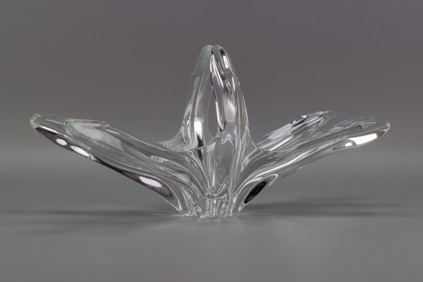 Crystal Glass Fruit Bowl or Centerpiece from Art Vannes, France, 1960s-KEG-1010631