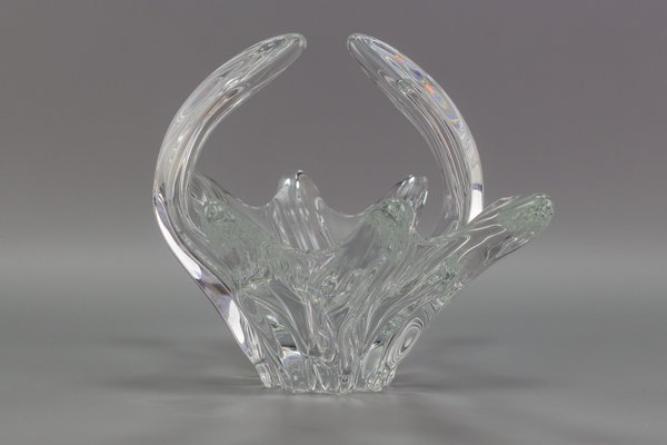 Crystal Glass Fruit Bowl or Centerpiece from Art Vannes, France, 1960s-KEG-1010631