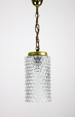 Crystal Glass Pendant Lamp, 1960s-HGJ-713575