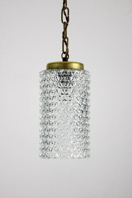 Crystal Glass Pendant Lamp, 1960s-HGJ-713575