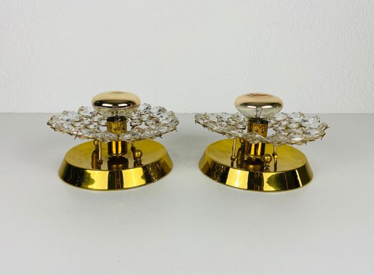 Crystal Glass Sconces from Palwa, Germany, 1960s, Set of 2-PUK-931380