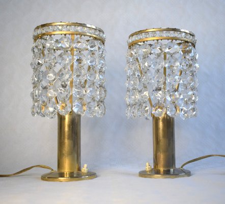 Crystal Glass Table Lamps from Bakalowits & Söhne, 1960s, Set of 2-VA-1789228