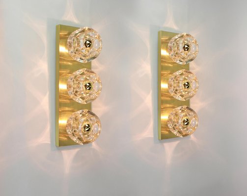 Crystal Glass Wall Sconces by Sciolari for Peill & Putzler, Set of 2-UGR-1086249