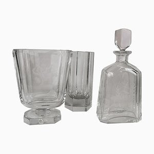 Crystal Glasses and Carafe by Elis Bergh for Kosta, Sweden, 1930s, Set of 3-UYK-806924