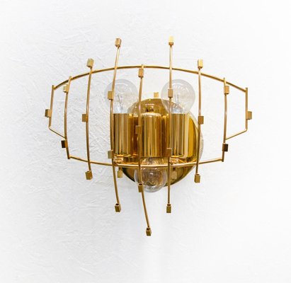 Crystal & Gold Plated Wall Lights by Oscar Torlasco for Stilkronen, 1970s, Set of 2-DEK-951738