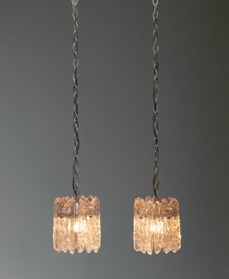 Crystal Pendant with Bar Lights by Carl Fagerlund from Orrefors, 1960s, Set of 3-JE-1738632