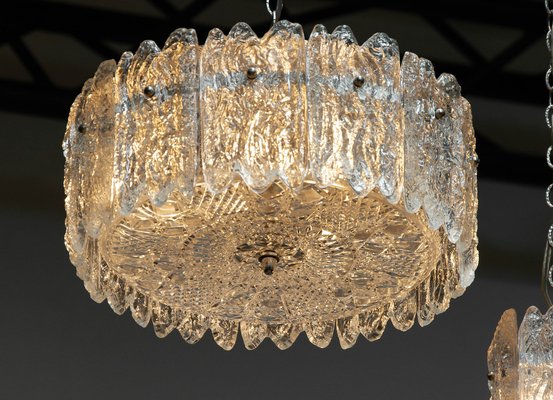 Crystal Pendant with Bar Lights by Carl Fagerlund from Orrefors, 1960s, Set of 3-JE-1738632