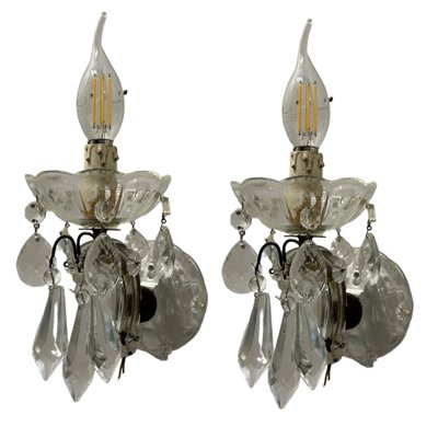 Crystal Sconces, 1960s, Set of 2-JJC-1756633