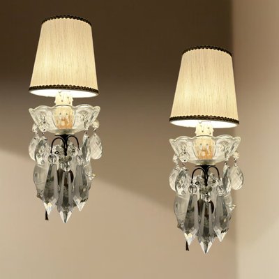 Crystal Sconces, 1960s, Set of 2-JJC-1756633