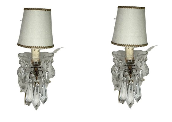 Crystal Sconces, 1960s, Set of 2-JJC-1756633