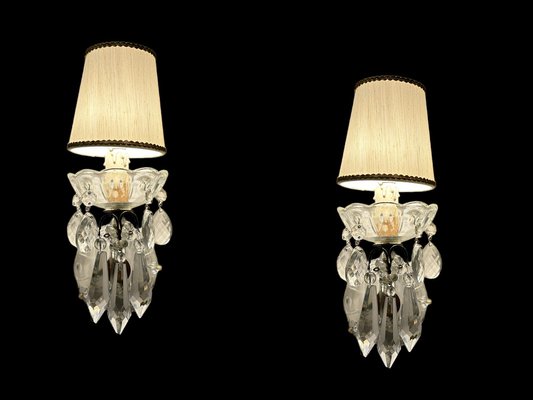 Crystal Sconces, 1960s, Set of 2-JJC-1756633