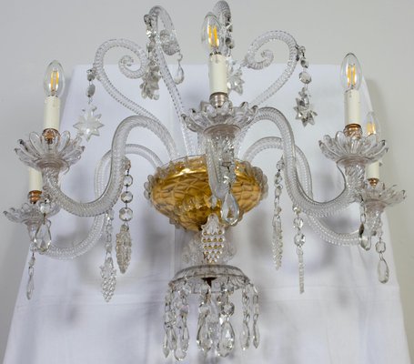 Crystal Scones or Wall Lights, Italy, 1940s, Set of 2-MBH-2022354