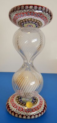 Crystal Sulfide Hourglass with Millefiori Decoration from Saint Louis, 1980s-KHH-1350281