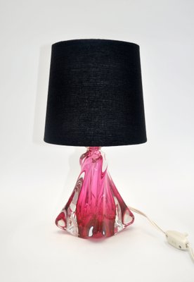 Crystal Table Lamp in Pink from Val Saint Lambert-YXG-1173648