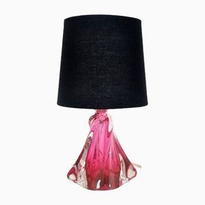 Crystal Table Lamp in Pink from Val Saint Lambert-YXG-1173648