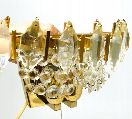 Crystal Wall Lamp, Poland, 1970s-BKO-1423106